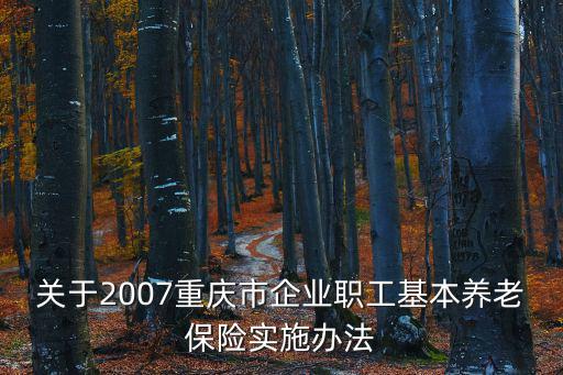 關(guān)于2007重慶市企業(yè)職工基本養(yǎng)老保險(xiǎn)實(shí)施辦法