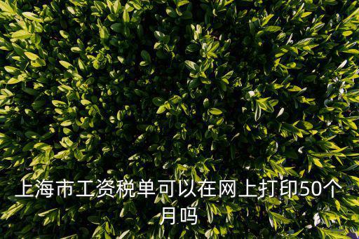 上海市工資稅單可以在網上打印50個月嗎