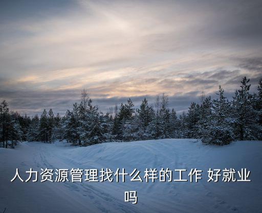 人力資源管理找什么樣的工作 好就業嗎