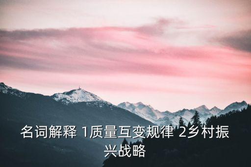 上海市振興鄉村戰略，名詞解釋 1質量互變規律 2鄉村振興戰略