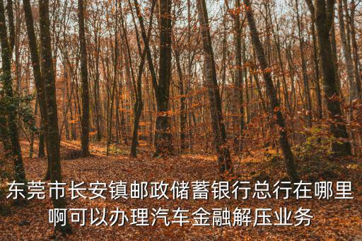 東莞市長安鎮(zhèn)郵政儲蓄銀行總行在哪里啊可以辦理汽車金融解壓業(yè)務(wù)