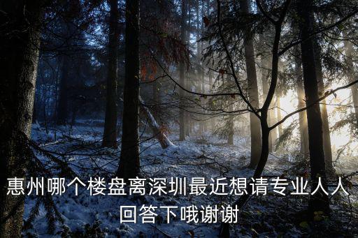惠州哪個樓盤離深圳最近想請專業人人回答下哦謝謝
