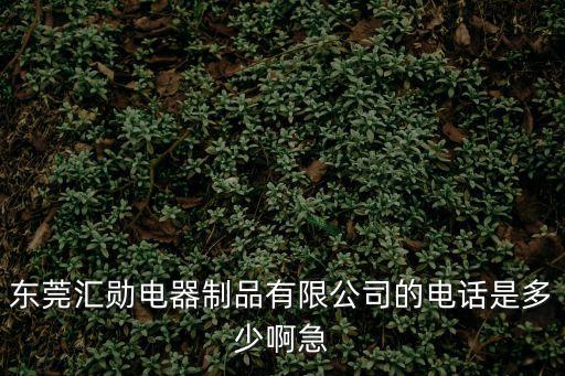 東莞匯勛電器制品有限公司的電話是多少啊急
