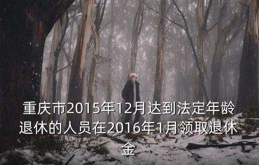 重慶市2015年12月達到法定年齡退休的人員在2016年1月領取退休金