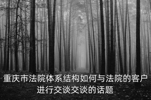 重慶市法院體系結構如何與法院的客戶進行交談交談的話題