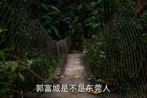香港富商東莞祖籍，郭富城是那里的人啊