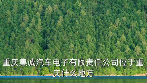 重慶集誠汽車電子有限責任公司位于重慶什么地方