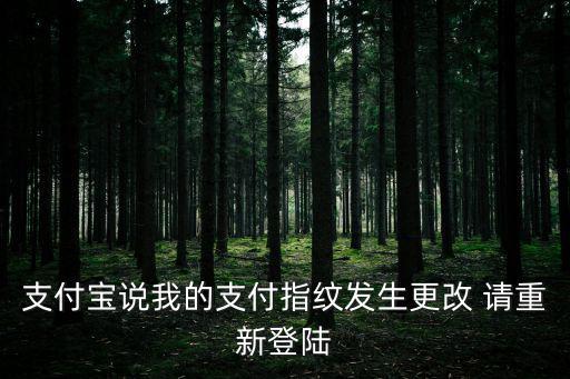 支付寶說我的支付指紋發(fā)生更改 請(qǐng)重新登陸