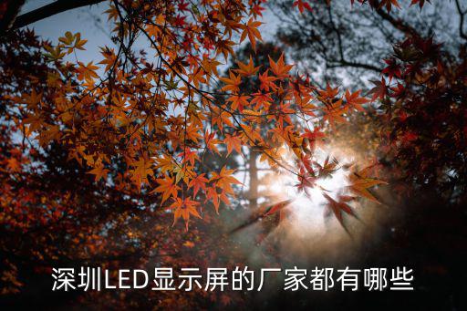 深圳LED顯示屏的廠家都有哪些