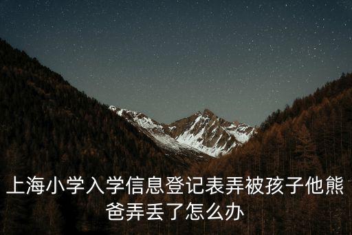 上海小學入學信息登記表弄被孩子他熊爸弄丟了怎么辦