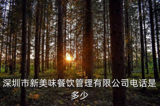 深圳市新美味餐飲管理有限公司電話是多少