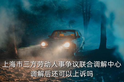 上海市勞動爭議聯合調解中心，上海市三方勞動人事爭議聯合調解中心調解后還可以上訴嗎