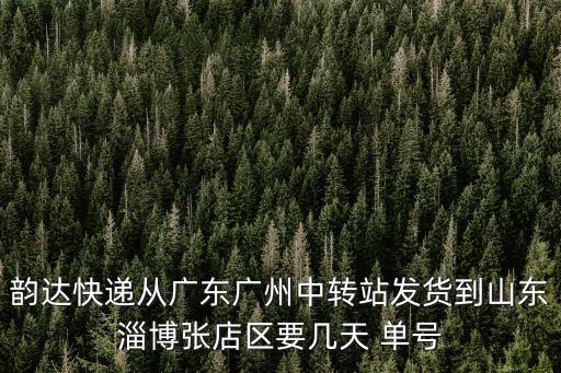 廣州到淄川物流，韻達(dá)快遞從廣東廣州中轉(zhuǎn)站發(fā)貨到山東淄博張店區(qū)要幾天 單號(hào)