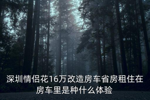 深圳租房房車，深漂情侶花16萬住房車住房車比租房劃算嗎