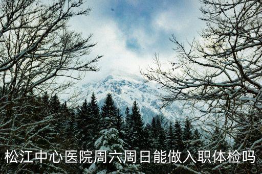 松江中心醫院周六周日能做入職體檢嗎
