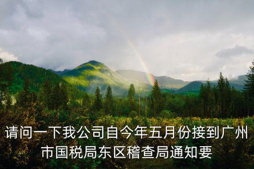 請問一下我公司自今年五月份接到廣州市國稅局東區稽查局通知要