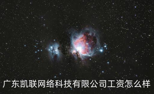 廣東凱聯網絡科技有限公司工資怎么樣