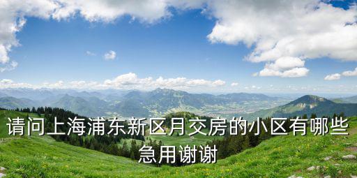 請問上海浦東新區(qū)月交房的小區(qū)有哪些急用謝謝