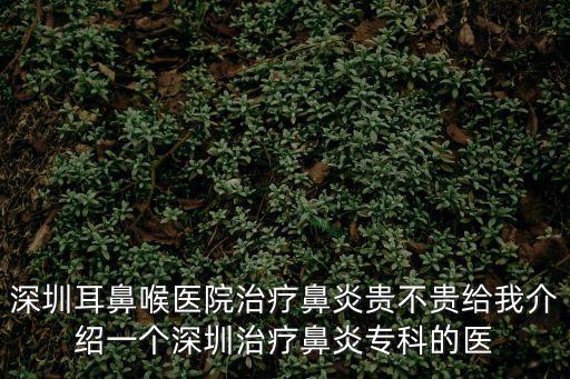 深圳耳鼻喉醫(yī)院治療鼻炎貴不貴給我介紹一個(gè)深圳治療鼻炎專科的醫(yī)