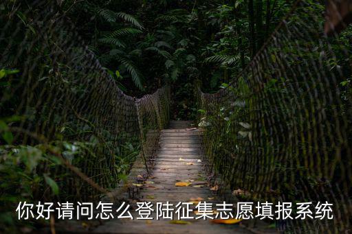 你好請(qǐng)問(wèn)怎么登陸征集志愿填報(bào)系統(tǒng)