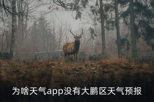 今天深圳大鵬新區的天氣預報，為啥天氣app沒有大鵬區天氣預報