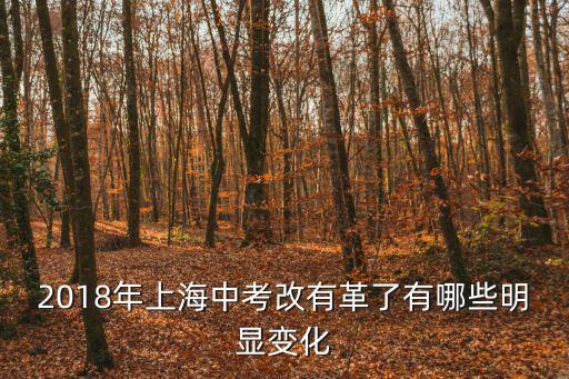 2018年上海中考改有革了有哪些明顯變化