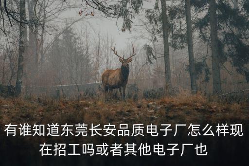 有誰知道東莞長安品質(zhì)電子廠怎么樣現(xiàn)在招工嗎或者其他電子廠也