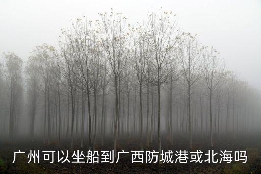廣州可以坐船到廣西防城港或北海嗎