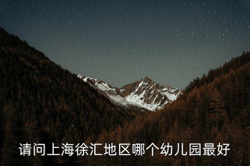 請問上海徐匯地區哪個幼兒園最好