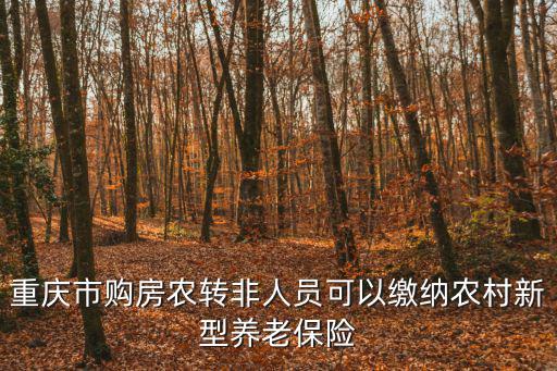 重慶市購房農(nóng)轉(zhuǎn)非人員可以繳納農(nóng)村新型養(yǎng)老保險(xiǎn)