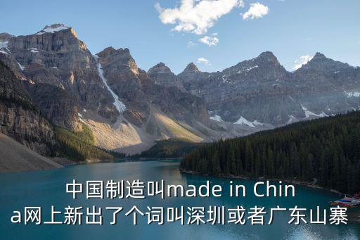 中國制造叫made in China網上新出了個詞叫深圳或者廣東山寨