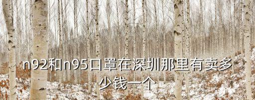 n92和n95口罩在深圳那里有賣多少錢一個(gè)