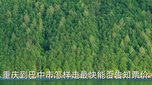 重慶到巴中市怎樣走最快能否告知票價