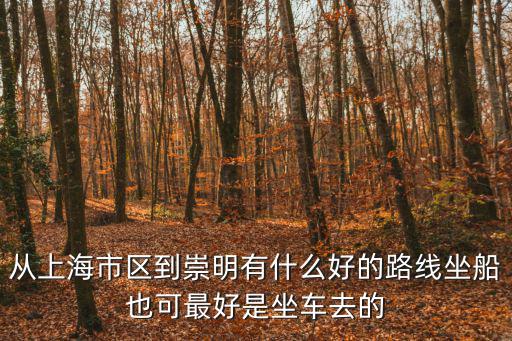 從上海市區(qū)到崇明有什么好的路線坐船也可最好是坐車去的
