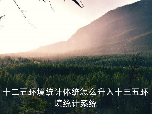 十二五環(huán)境統(tǒng)計(jì)體統(tǒng)怎么升入十三五環(huán)境統(tǒng)計(jì)系統(tǒng)