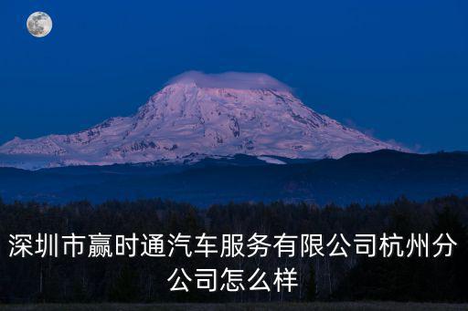 深圳市贏時通汽車服務有限公司杭州分公司怎么樣