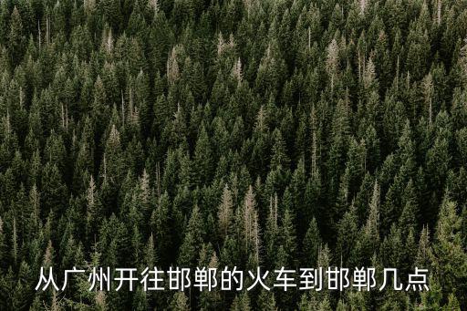 從廣州開(kāi)往邯鄲的火車到邯鄲幾點(diǎn)