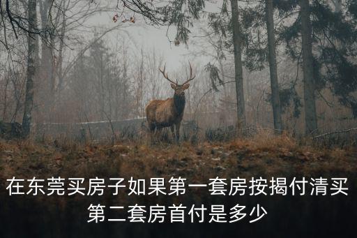 2015東莞市買房首付，在東莞買房子如果第一套房按揭付清買第二套房首付是多少