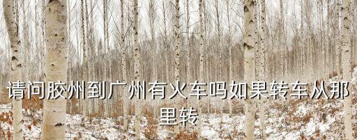 請問膠州到廣州有火車嗎如果轉車從那里轉