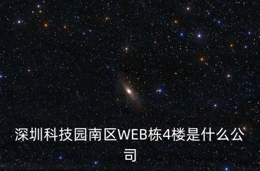 深圳科技園南區WEB棟4樓是什么公司