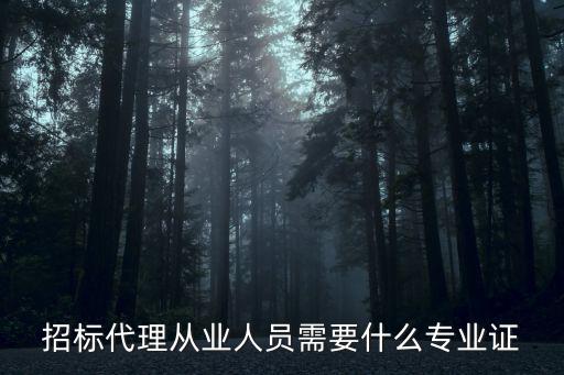 招標代理從業人員需要什么專業證