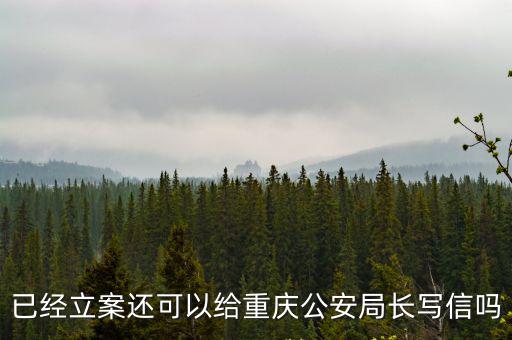 已經立案還可以給重慶公安局長寫信嗎