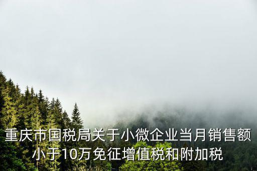 重慶市國稅局關于小微企業當月銷售額小于10萬免征增值稅和附加稅