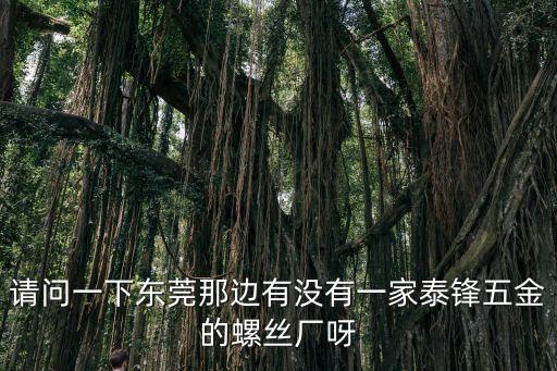 請(qǐng)問(wèn)一下東莞那邊有沒(méi)有一家泰鋒五金的螺絲廠呀