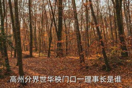 高州分界世華秧門口一理事長是誰