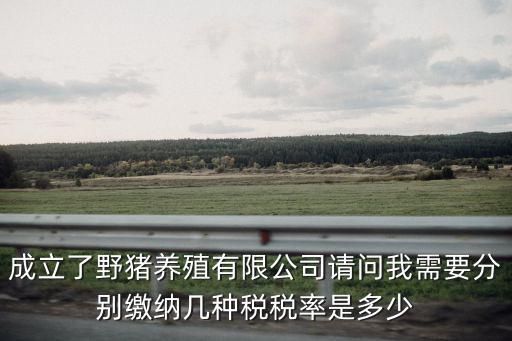 成立了野豬養(yǎng)殖有限公司請問我需要分別繳納幾種稅稅率是多少