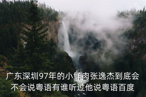 廣東深圳97年的小鮮肉張逸杰到底會不會說粵語有誰聽過他說粵語百度
