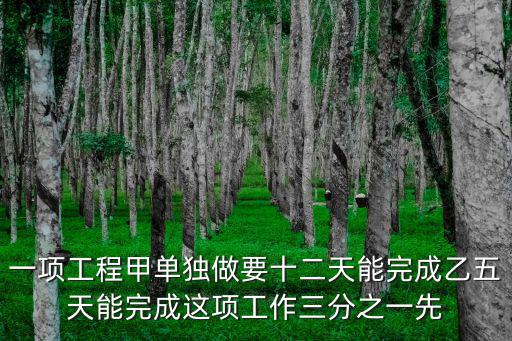 東莞中堂鎮舊墟三舊改造工程，一項工程甲一人做完需30天甲