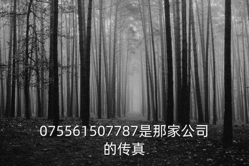 075561507787是那家公司的傳真