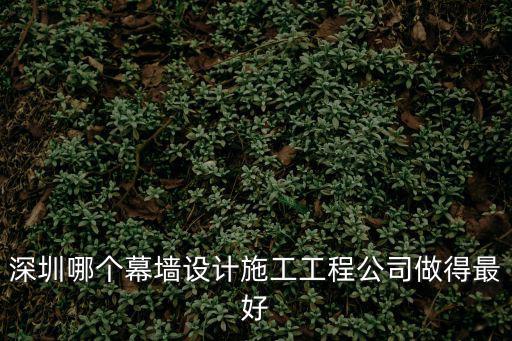 深圳哪個幕墻設計施工工程公司做得最好